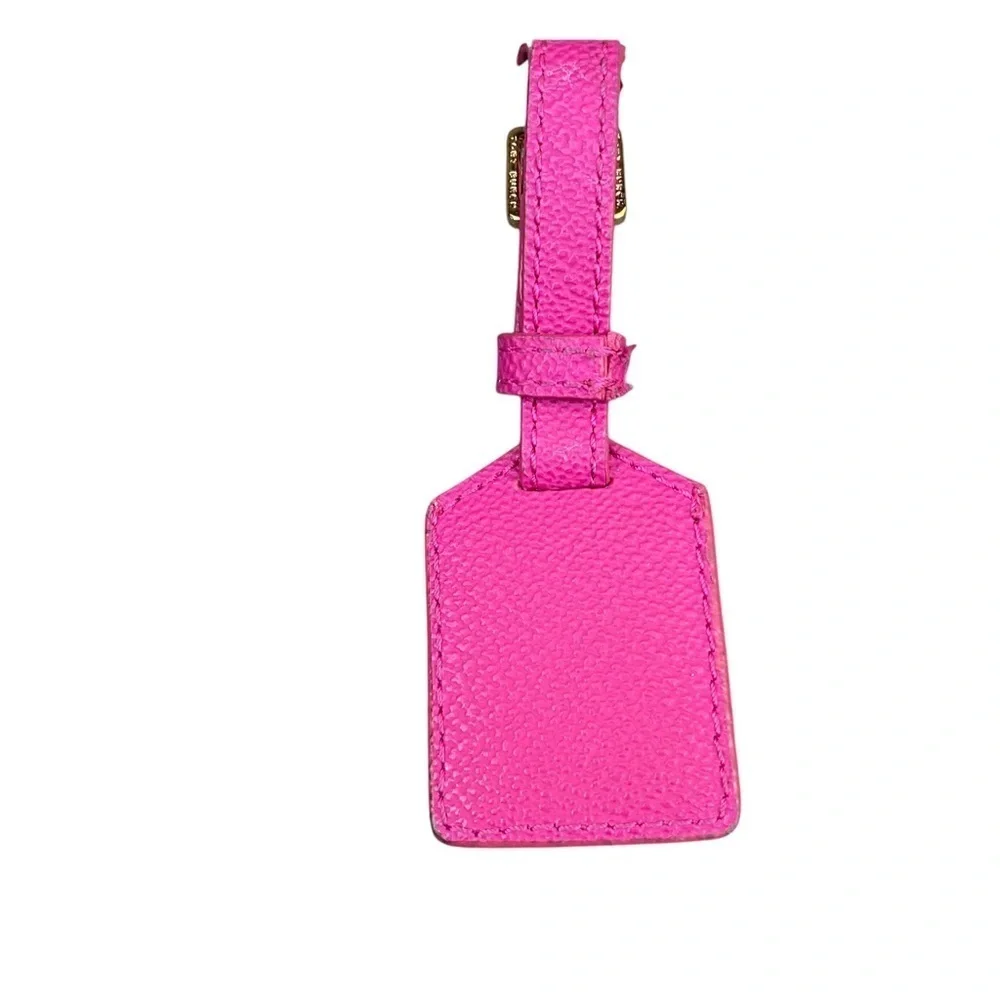 Tory Burch Pink Leather Luggage Tag